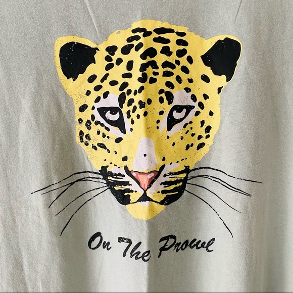 Wildfox On The Prowl Cheetah T-Shirt Green Medium - Picture 4 of 8